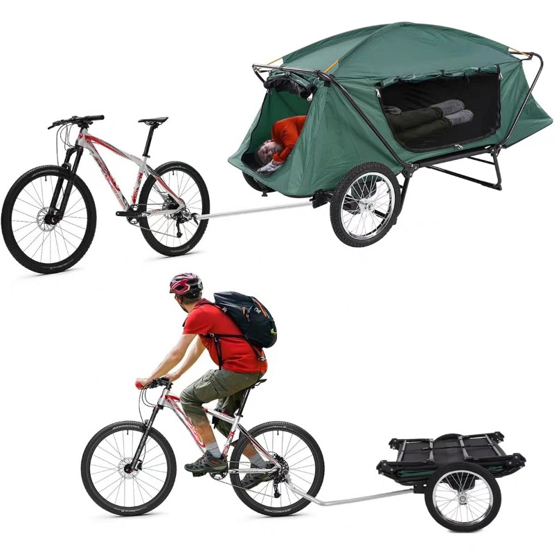 Mountain Biking Camp - Elektrofahrrad-Mountainbike-Campinganhänger, Outdoor-Camper-Fahrzeug, Fahrrad-Campingausrüstung, Off-Ground-Zelt