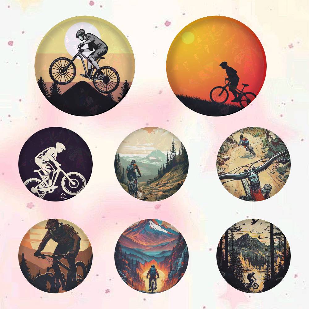 Mountain Biking Japan - Mountainbike 75x75 25x25 mm Cartoon runde