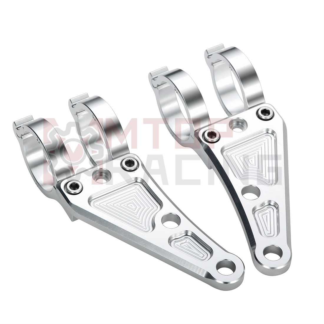 Mountain Biking Derby - CNC Motorrad Scheinwerfer Halterung Silber 30mm