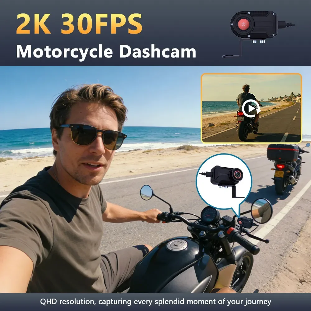 Neue 2K QHD WiFi Dashcam IP66  – Mountain Biking Images Bewertung und Preis