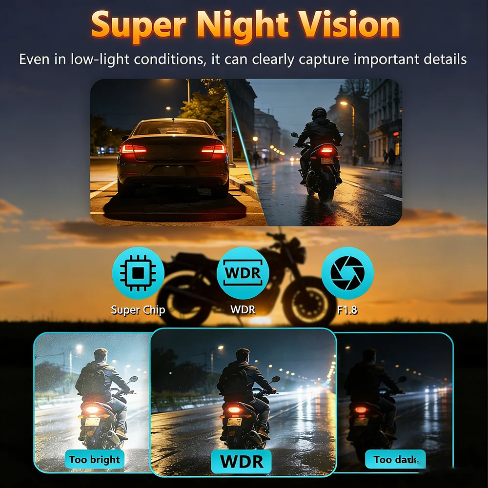 2K QHD Motorrad-Fahrkamera mit – Mountain Biking Images Bewertung und Preis